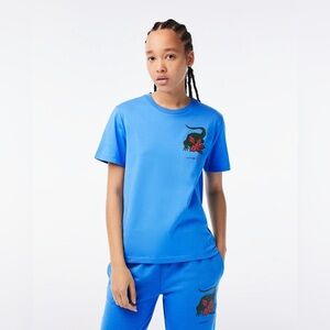 Lacoste x Netflix Stranger Things Demogorgon Blue T-shirt size 36 (XS/4)